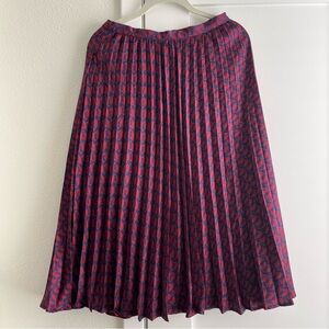 Tahari ASL Red and Blue Patterned A-Line Skirt
